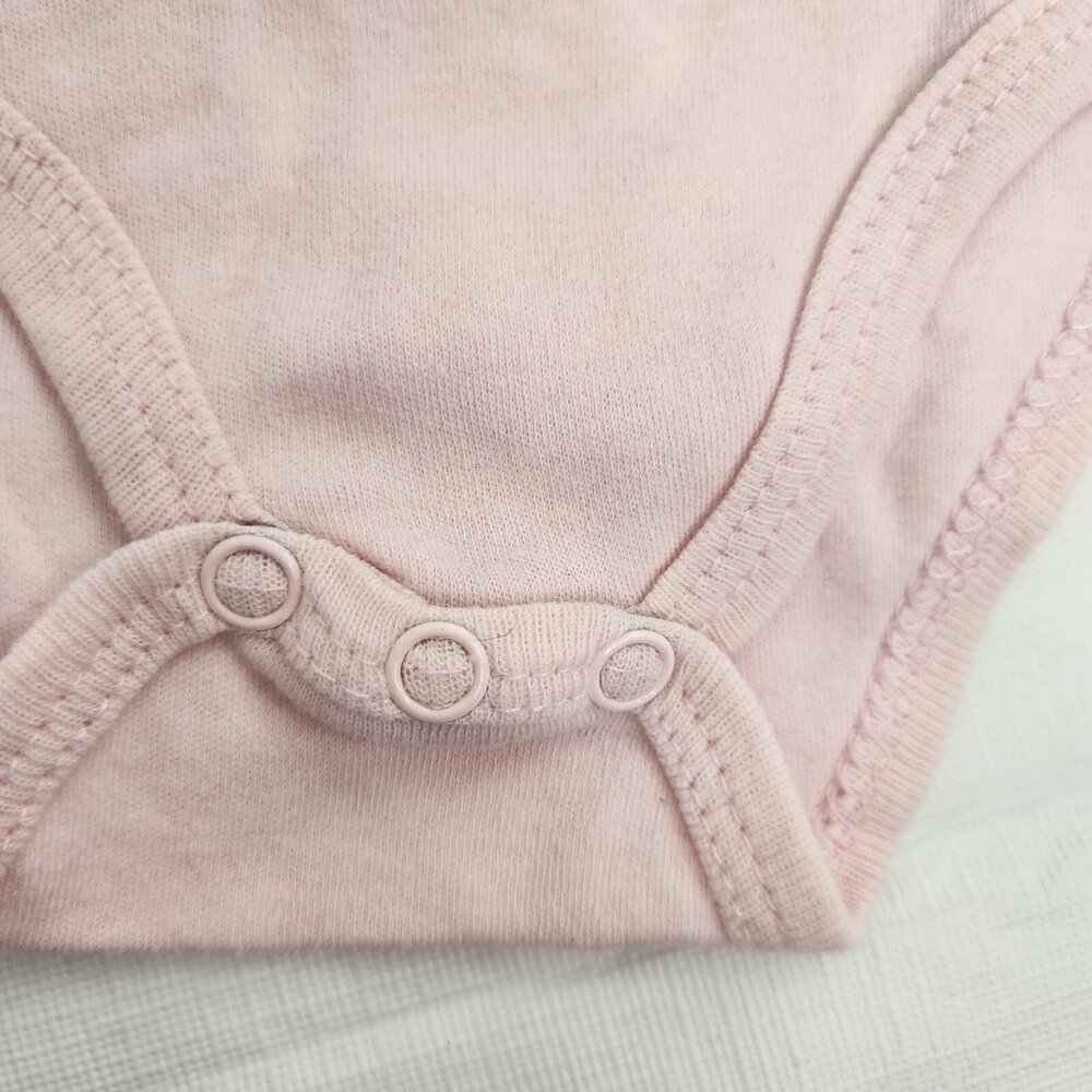 Star Moon Cloud Pink White Embroidery 3 To 6 Month Infant One Piece Bodysuit - Picture 4 of 6
